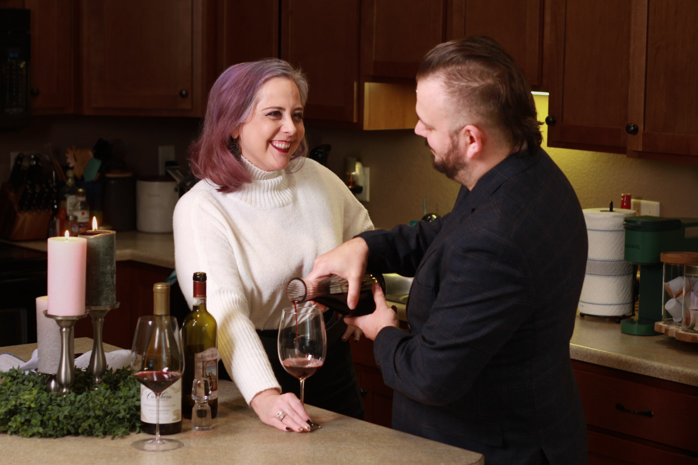 Rachel Elias pouring wine – inclusive wine educator